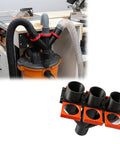 Upgrade Your Shop Game With This Heavy Duty Vacuum Dust Collection System featuring 3-way splitter design and hoses connect to vacuum.