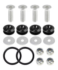 Universal Car Bumper Quick Release Clips Kit With Washers And Screws, black aluminum components for easy bumper repair and accessory swap.