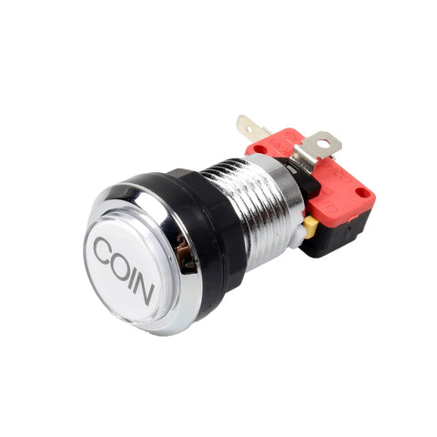 Arcade Button Kit Chrome Silver Plated LED Illuminated Push Buttons 5V 12V Plug N Play 2 Coin Button for MAME Jamma Fighting Games.