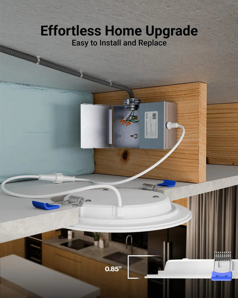 6 Pack 6 Inch Canless Led Recessed Lights Ultra Slim Ic Rated Downlights With Slick Trim Dimmable Upgrade Your Home With Dead Simple Install And Killer Glow