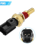 Top Tier Cylinder Head Temperature Sensor 8L3Z6G004A with 2 pins, brass housing for Ford Crown Victoria engine monitoring.
