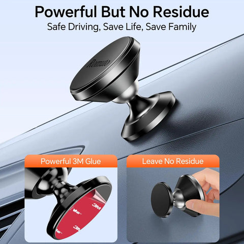 2 Pack Magnetic Phone Holder For Car Dashboard With Strong Magnet And Metal Plate Included installed on car dashboard