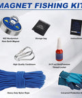 Mytracpro fishing magnet kit: 800 lb single-sided neodymium magnet with 65 ft nylon rope and storage bag