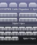 24 Pack PSU Wire Management Clips Kit For ATX Power Cables, White U-shaped cable organizers for 12VHPWR, 24 Pin, 8 Pin