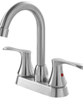 4 Inch Centerset RV Bathroom Faucet In Brushed Nickel Modern Camper Vanity Sink Tap Two-Handle Stainless Steel Lavatory Faucet For 3-Hole Setup No Fuss Install Durable Lead Free Construction