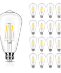 Sixteen Pack LED Edison Bulbs 4W Equivalent To 40W Filament Not Dimmable 4000K Cool White 450 Lumens E26 Vintage Style