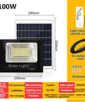 Light Up Your Block With This Tough As Nails Solar Motion Floodlight Waterproof Led Security Lamp Heavy Duty Energy Saving Weather Ready Yard Patio Entrance 30W 100W, 100W solar light with panel, remote control, mounting accessories.