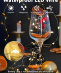 78Ft 240 LED Fairy Lights Battery Operated With Timer And Remote, Waterproof Twinkle Lights Wrapped Around Wine Glass