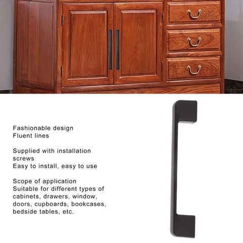 5 Inch Aluminum Alloy Drawer Handles Set Matte Black Cabinet Pulls With Solid Base Includes Screws Durable Rust Resistant Hardware For Kitchen And Bathroom Drawers Easy Install 10 Pack on wood cabinet doors
