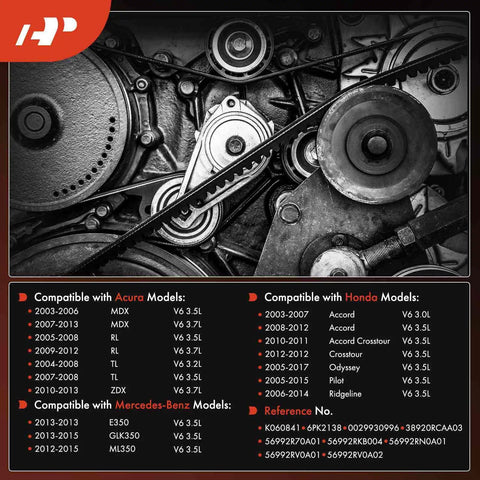 Beefed Up 84 Inch Serpentine Drive Belt Compatible With Honda Accord, Acura TL, Mercedes E350 engine chart background image