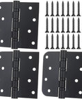 Beefy 3 Pack Black 4 By 4 Inch Ball Bearing Door Hinges Stainless Steel Heavy Duty Exterior Hinges with screws.