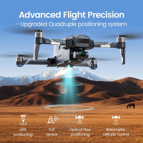 Super Cool Three Axis Gimbal Drone With Camera For Adults Captures Professional Eight K Photos With Level Six Wind Resistance