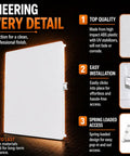 Built Tough Spring Access Panel 10x10 Inch For Ceiling And Drywall Snap Right In White Cover Plate showcases quality design and easy installation.
