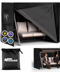 Outdoor Swing Cover For 3 Seater Hammock 600D Waterproof Heavy Duty Garden Glider Chair Cover with adjustable straps partially open