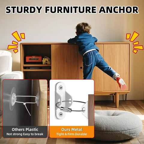 Secure Your Home Base In A Snap Heavy Duty Hidden Metal Anti Tip Kit With Ten White Wall Mount Brackets To Lock Down Tall Bookcases And Dressers Keeping Little Rascals And Fur Babies Totally Safe Without A Sweat
