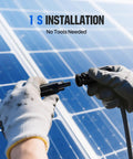 Person installing Integrated Solar Connector Kit With 2 To 4 Y Branch Parallel PV Adapter Cable For Solar Panels M FF And F MM Connectors