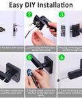 Easy DIY installation steps for Keyless Door Lock Set With Keypad And Biometric Fingerprint, Touchscreen Access, Black Finish, No Keys Needed.