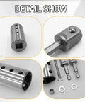 Heavy Duty Trailer Jack Drill Adapter Half Inch Hex Socket For One Inch Drive Shaft Stainless Steel Cordless Drill Attachment