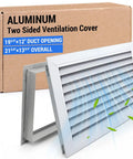 Two Sided Door Vent Cover Aluminum Exterior Vent Shield For Doors And Walls with airflow effect illustrated