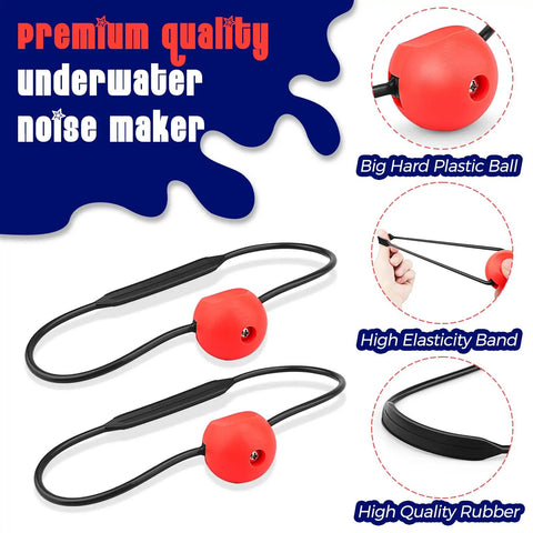 Two Pack Scuba Tank Bangers For Diver Communication And Underwater Safety Signaling, featuring elastic band and plastic ball