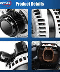 Close-up of 130Amp High Output Alternator Replacement Fits Pilot 2012-2015, Ridgeline 2012-2014, Odyssey 2011-2013 3.5L V6
