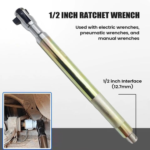 Extension Wrench Set High Torque Half Inch Metal Socket Tool System with visible 1/2 inch ratchet wrench for engine compartment use