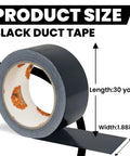 Heavy Duty Duct Tape 1.88 Inch By 90 Feet Waterproof Utility Tape With Industrial Strength Adhesive Flexible Hand Tear No Residue Strong Bond For Bundling Patching And Repair In Tough Environments., black duct tape roll, 30 yards x 1.88 inch