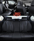 Dope Leather Car Seat Covers Full Set For Front And Back Seats, Black Waterproof Seat Protector And Leather Upholstery Shield
