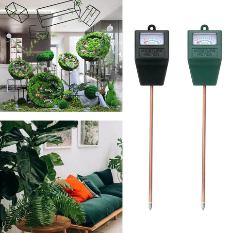 Two Pack Soil Moisture Meters For Houseplants And Outdoor Gardens, Color Coded Dial Hygrometer Test Kit, Black And Green