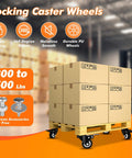 heavy duty caster wheels in action under loaded pallet