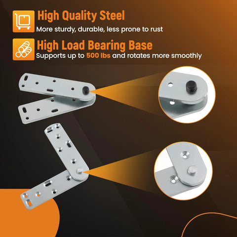 Hidden Bookcase Door Pivot Hinge Kit For Secret Doors With 500 Lb Capacity Heavy Duty Steel Hinges, close-up view