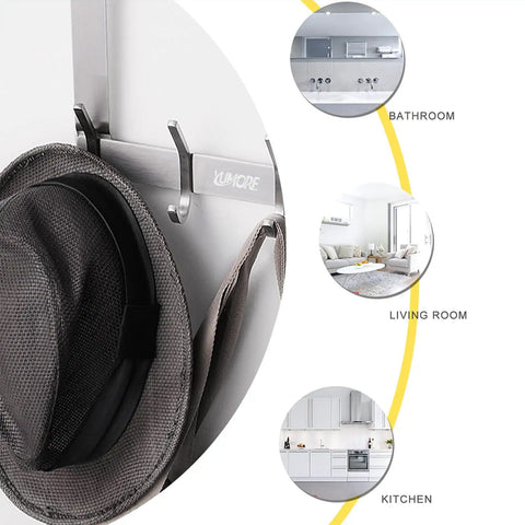 Over The Door Hooks Stainless Steel Heavy Duty Door Hanger For Coats Robes Hats Towels Hanging Rack Organizer No Rust in use