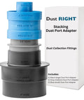 Stacking Dust Port Adapter Set 3 Piece For Dust Collection Hose And Tools Easy Fit Vacuum Adapters Glass Reinforced Polypropylene