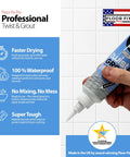 Twist And Grout Reviver Premixed Tile Repair For Bathroom, Shower And Kitchen With Smoothing Tool Light Gray 8.8 Fluid Ounces No Mixing Ready To Use Fast Clean Grout Touch Ups For Ceramic And Porcelain Tiles shown being held in hand.