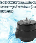 Close-up of Evaporator And Condenser Fan Motor Replacement For TR And UR Refrigerators 115V 9W 1550 RPM on icy background