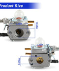 Echo Trimmer Carburetor With Tune Up Air Filter Kit Replacement For SRM 2100 2110 2400 2410 GT 2000 PE 2000 PP 800 PPF 2100 PPT 2100 And More showing product dimensions