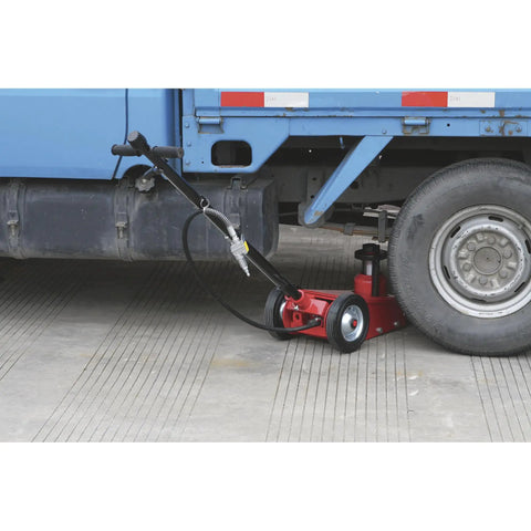 Heavy Duty 35 Ton Air Hydraulic Floor Jack With Quick Lift Action And Rock Solid Steel Build Featuring Grease Proof Paint For Everyday Shop And Garage Hustle