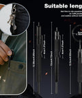 Set Of 3 Universal Handcuff Keys, Durable Pocket Keychain Cuff Key Kit with 5.1, 4.75, 3.6 inch showing pocket and keychain usage
