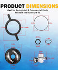 Eight Point Five Inch Black Buttress Thread Closure Kit Leak Free Replacement For Triton II TR100 TR140 TR100C TR140C And Triton C Three Pool And Spa Sand Filters Includes Air Relief Valve PSI Gauge Lid Wrench And O Rings dimensions