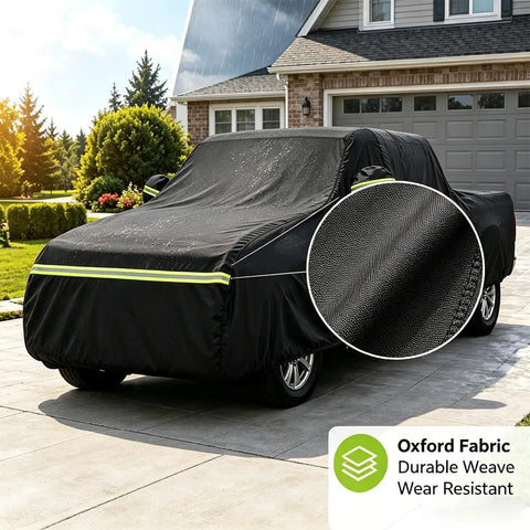 Premium All Weather Pickup Truck Cover Custom Fit For Tesla Cybertruck 2024 2025, heavy duty Oxford fabric, waterproof with rain protection.