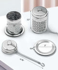Ultra Fine Mesh Tea Infuser Strainer For Loose Leaf Tea No Fuss 304 Stainless Steel With Slim Threaded Lid Sediment-Free Steeper