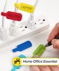 Medium Multi Color Cable Labels 30 Pack Write On Cord Tags For Wire Management And Easy Identification Of Cords, Cables, Wires, And Electronics For Home, Office, And IT Gear Organization on power strip