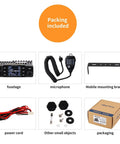 Beefed Up Dual Band Ham Radio Transceiver For Mobile Use VHF UHF AT 778UV with accessories including microphone and bracket.
