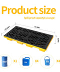 Two Drum Spill Containment Pallet With 48 By 24 By 4 Inch Beefy Footprint 2000 Pound Capacity Heavy Duty Forkliftable Tray display
