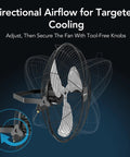 Industrial 20 Inch High Velocity Fan For Garage Workshop Or Warehouse with adjustable direction and tool-free knobs