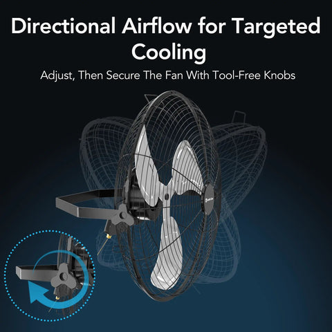 Industrial 20 Inch High Velocity Fan For Garage Workshop Or Warehouse with adjustable direction and tool-free knobs