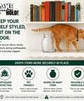 Cat walking on a shelf stabilized with Clear Gel For Glass And Crystal 4 Oz Keeps Your Valuables From Tipping And Sliding
