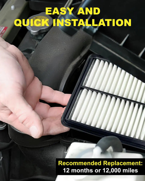 Beefed Up Engine Air Filter Replacement being installed in Hyundai Elantra 2017–2020 engine compartment.
