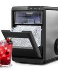 Nugget Ice Maker Countertop With 44 Lbs Per Day Capacity, 1.8 Liter Water Tank, soft pellet ice and drink with berries