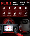 Dope Bidirectional Diagnostic Tool For Porsche Cayenne POR V3 OBD2 Scanner with functions displayed next to Porsche car